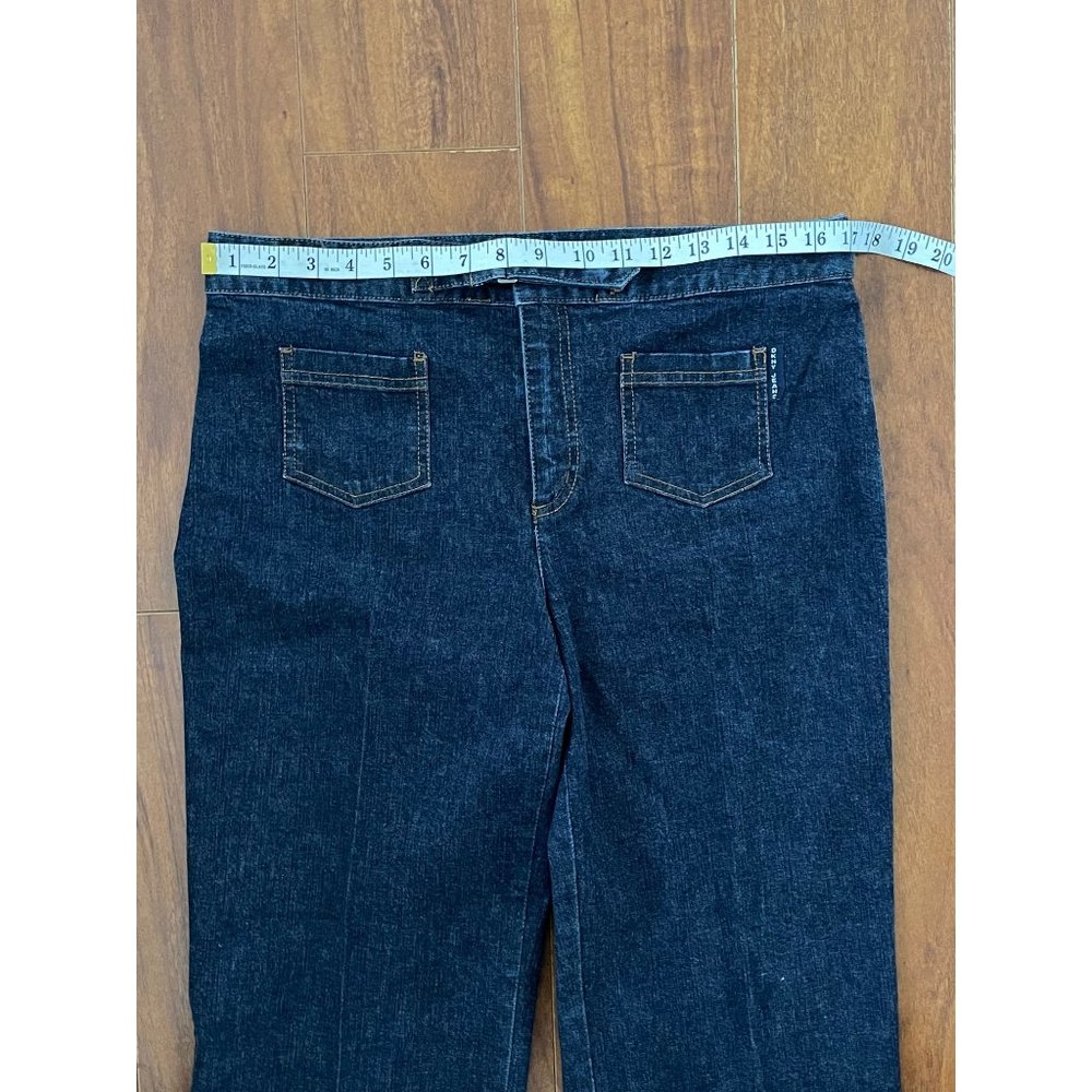 DKNY JEANS Womens Wide Leg Blue High Rise Jeans Dark Wash size 10 - Picture 8 of 12